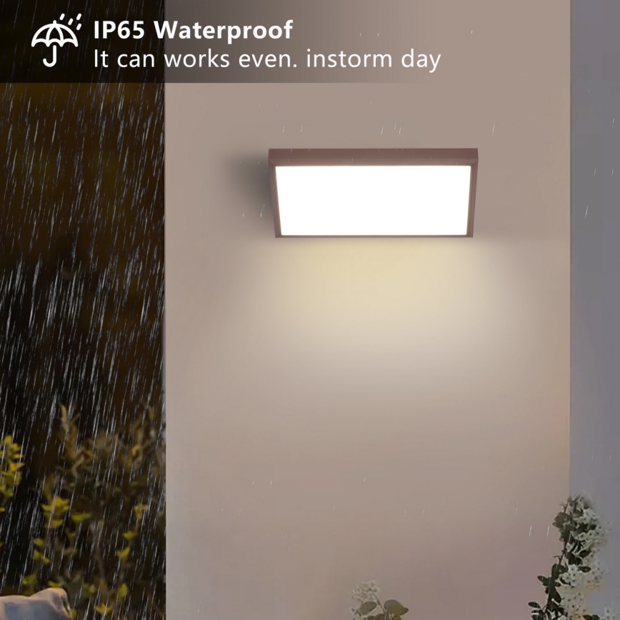 Brilagi - LED ar regulējamu spilgtumu āra sienas gaismeklis TRIANGLE 1xE27/6W/230V 2700-6500K IP65 brūns