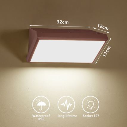 Brilagi - LED ar regulējamu spilgtumu āra sienas gaismeklis TRIANGLE 1xE27/6W/230V 2700-6500K IP65 brūns