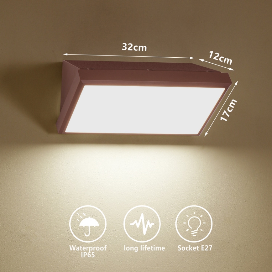 Brilagi - LED ar regulējamu spilgtumu āra sienas gaismeklis TRIANGLE 1xE27/6W/230V 2700-6500K IP65 brūns