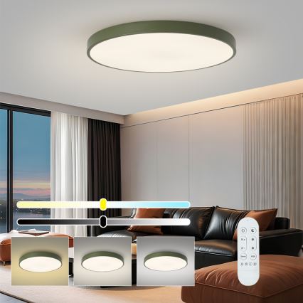 Brilagi - Ar regulējamu spilgtumu LED gaismeklis POOL SMART LED/100W/230V Ø 80 cm 3000-6000K Wi-Fi Tuya + tālvadība zaļš
