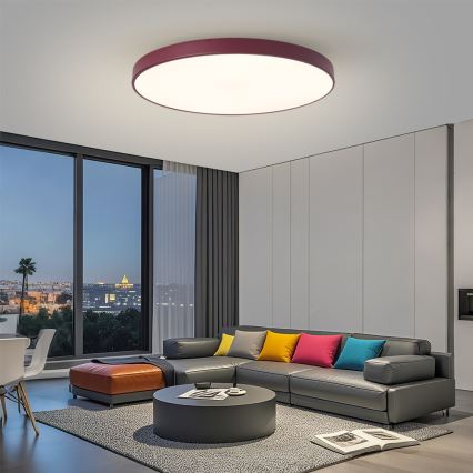 Brilagi - regulējams LED gaismeklis POOL SMART LED/128W/230V Ø 100 cm 3000–6000K Wi‑Fi Tuya + tālvadības pults, burgundijas krāsa
