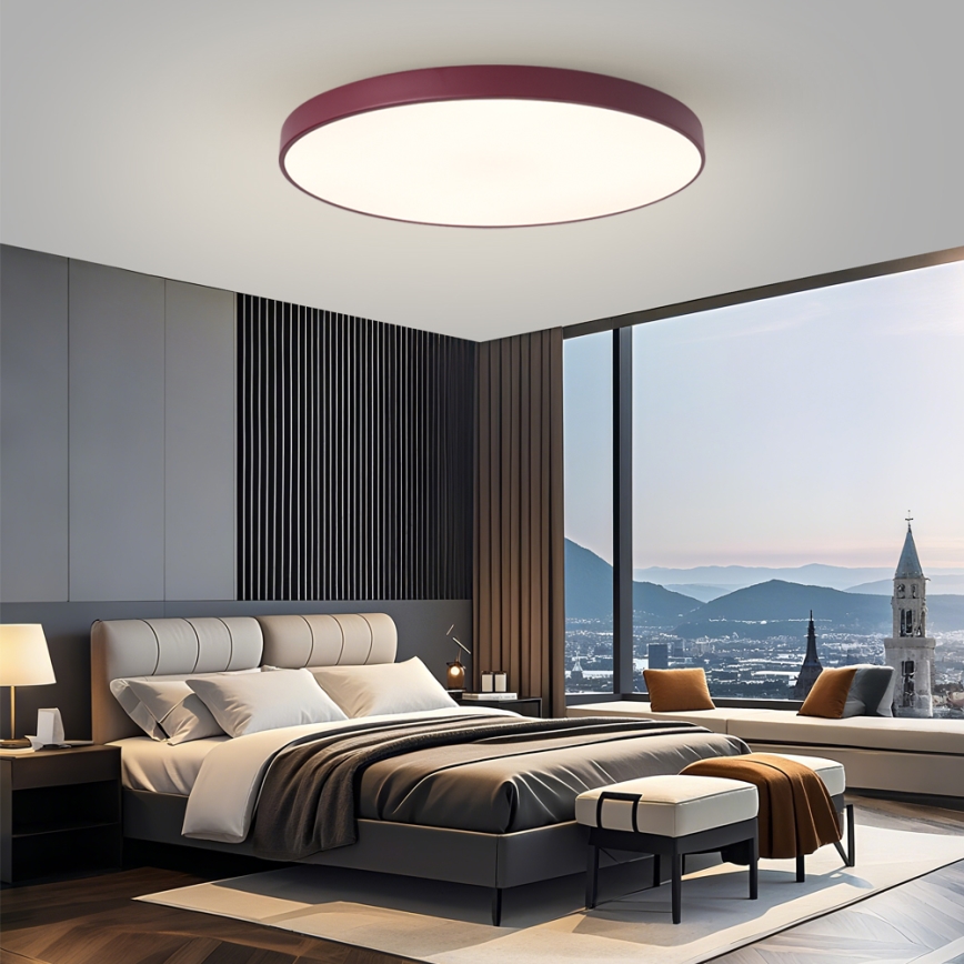 Brilagi - regulējams LED gaismeklis POOL SMART LED/128W/230V Ø 100 cm 3000–6000K Wi‑Fi Tuya + tālvadības pults, burgundijas krāsa