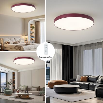 Brilagi - regulējams LED gaismeklis POOL SMART LED/128W/230V Ø 100 cm 3000–6000K Wi‑Fi Tuya + tālvadības pults, burgundijas krāsa