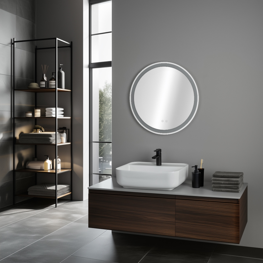 Brilagi - LED vannas istabas apsildāmais spogulis AVA ECO LED/11,5W/230V Ø 60 cm IP44 CRI 90 ar regulējamu spilgtumu + CCT