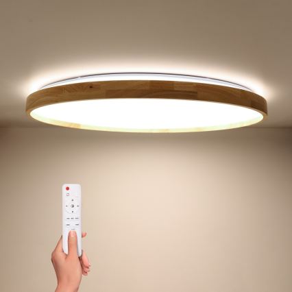 BRILAGI - Regulējama LED griestu lampa ALSON LED/72W/230V 3000-6500K ozols Ø 78 cm + tālvadības pults