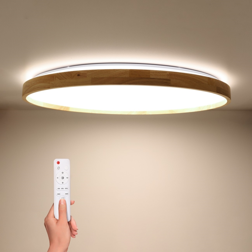 BRILAGI - Regulējama LED griestu lampa ALSON LED/72W/230V 3000-6500K ozols Ø 78 cm + tālvadības pults