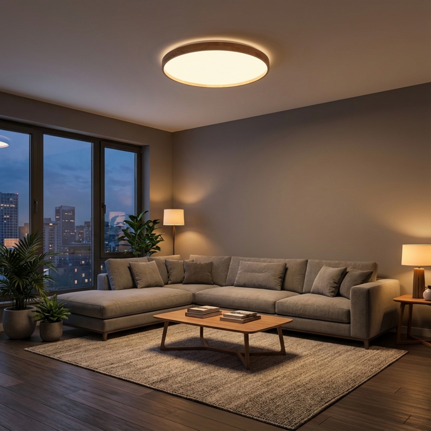 BRILAGI - Regulējama LED griestu lampa ALSON LED/72W/230V 3000-6500K ozols Ø 78 cm + tālvadības pults