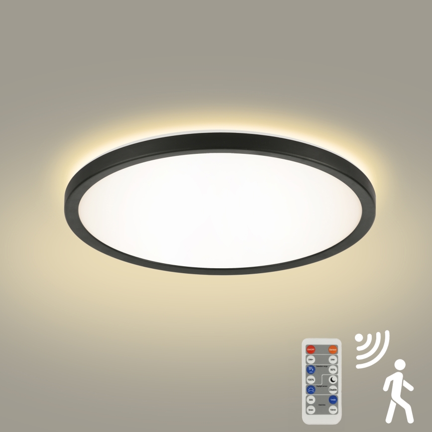 Brilagi - LED regulējams gaismeklis ar kustības un krēslas sensoru ULTRA PLĀNS LED/24W/230V diam. 42 cm + tālvadības pults