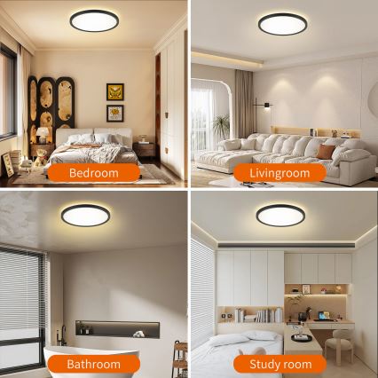 Brilagi - LED regulējams gaismeklis ar kustības un krēslas sensoru ULTRA PLĀNS LED/24W/230V diam. 42 cm + tālvadības pults