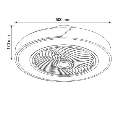 Brilagi - LED dimmējams griestu gaismeklis ar ventilatoru LED/38W/230V 3000-6500K Ø 50 cm rozā/ozols + tālvadības pults