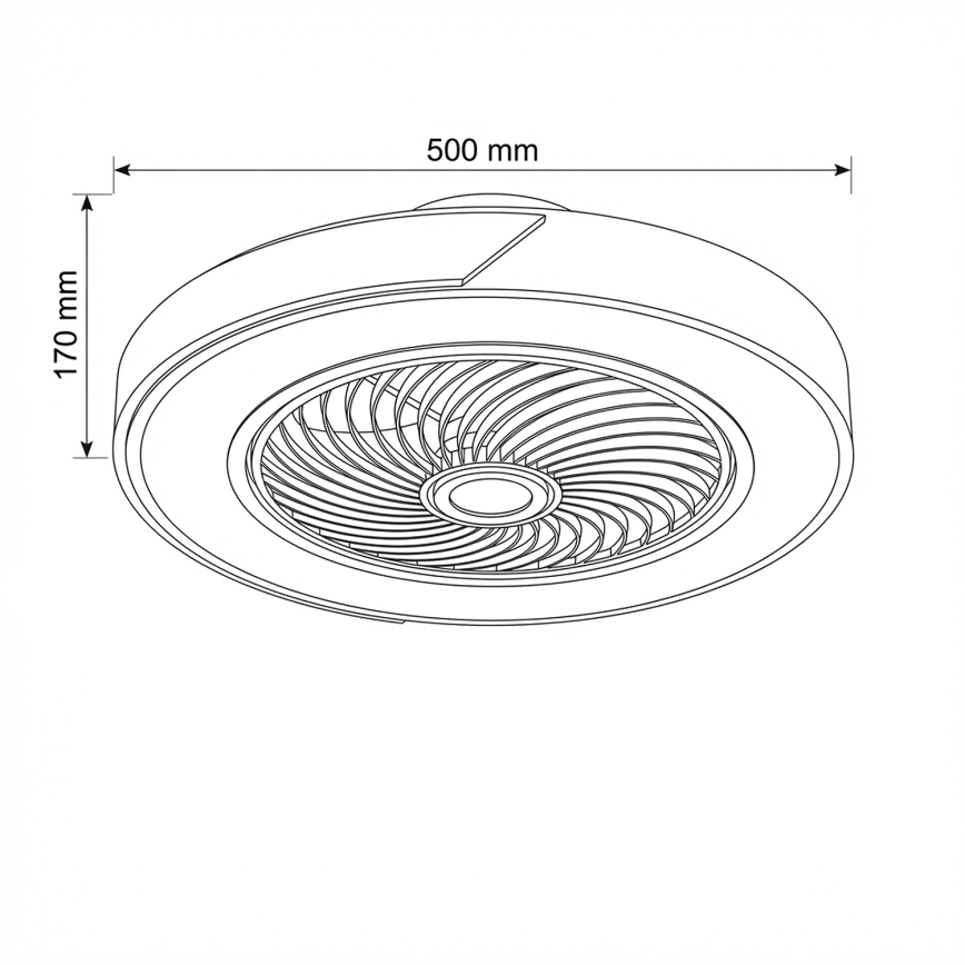 Brilagi - LED dimmējams griestu gaismeklis ar ventilatoru LED/38W/230V 3000-6500K Ø 50 cm rozā/ozols + tālvadības pults