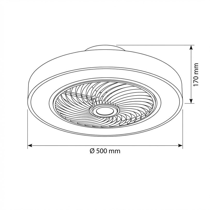 Brilagi - dimējams LED griestu gaismeklis ar ventilatoru, LED/38 W/230 V, 3000–6500 K, Ø 50 cm, zelta, ar tālvadības pulti