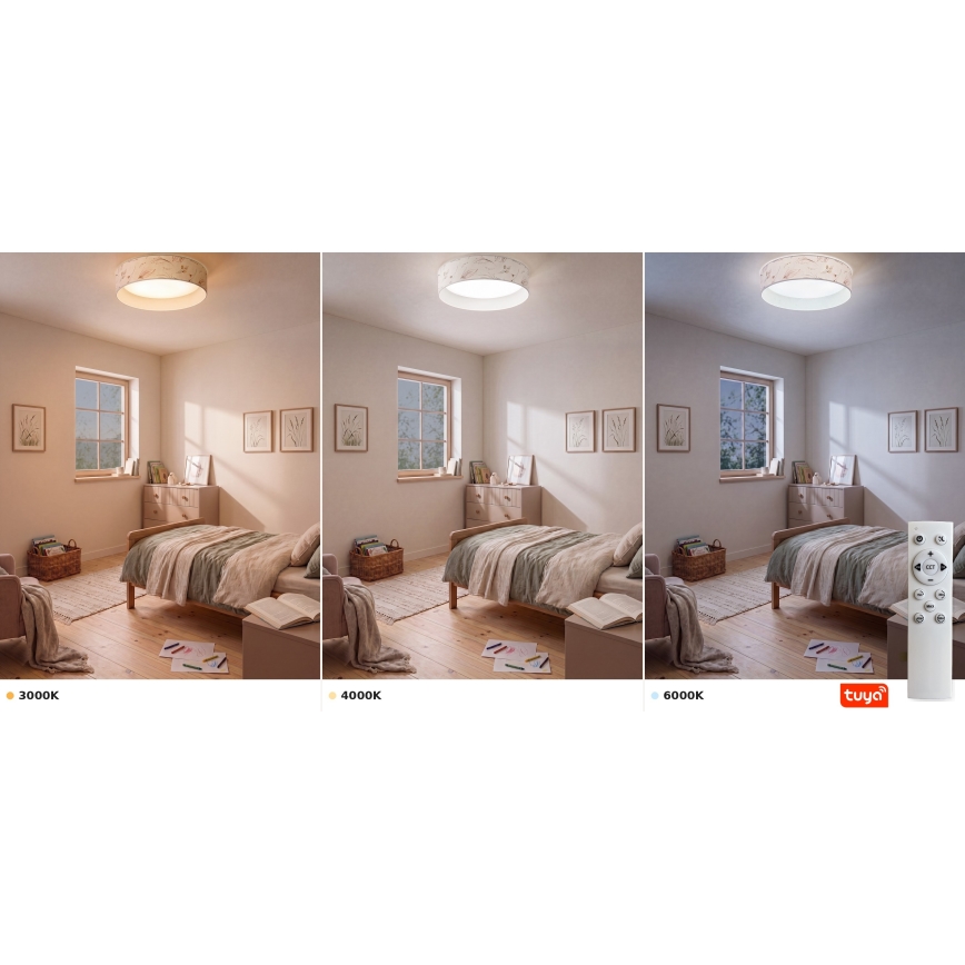 BRILAGI - LED dimējams griestu gaismeklis VELVET SMARTIX STARS LED/24W/230V 3000-6000K Ø 45 cm balts/puķains Wi-Fi Tuya Beacon + tālvadība