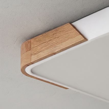 Brilagi - LED aptumšojams griestu lukturis PILANA LED/48W/230V 3000-6500K ozols/balts 56x56 cm + tālvadības pults