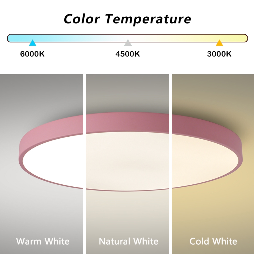 Brilagi - LED gaismeklis ar regulējamu spilgtumu POOL SMART LED/128W/230V Ø 100 cm, 3000–6000K, Wi‑Fi (Tuya) + tālvadības pults, rozā
