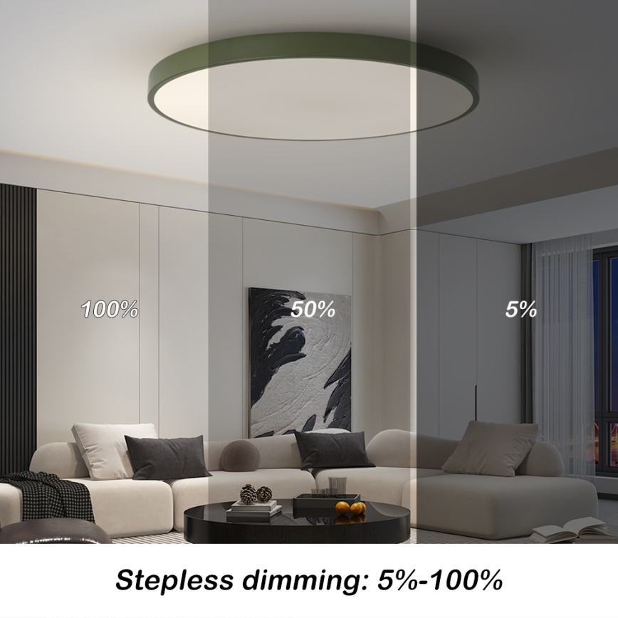 Brilagi - aptumšojams LED gaismeklis POOL SMART LED/128W/230V Ø 100 cm Wi‑Fi Tuya + tālvadība, zaļš