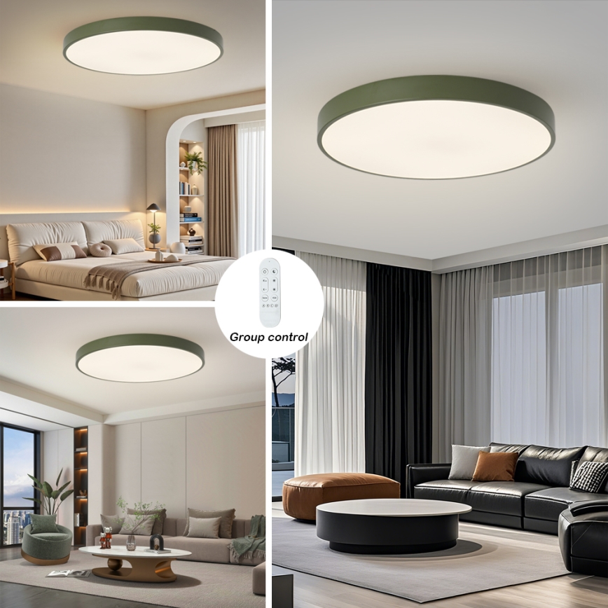 Brilagi - aptumšojams LED gaismeklis POOL SMART LED/128W/230V Ø 100 cm Wi‑Fi Tuya + tālvadība, zaļš