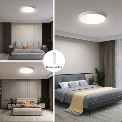 Brilagi - LED aptumšojama griestu lampa POOL SMART LED/48W/230V 40 cm 3000-6000K Wi-Fi Tuya + tālvadība balta