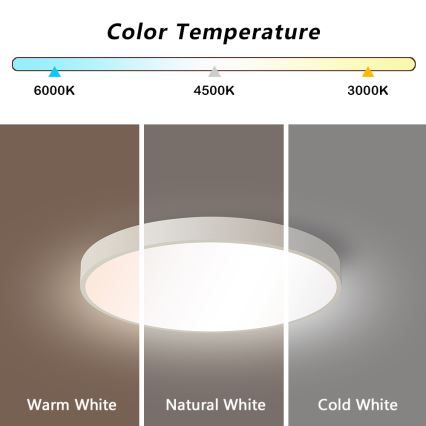 Brilagi - LED aptumšojama griestu lampa POOL SMART LED/48W/230V 40 cm 3000-6000K Wi-Fi Tuya + tālvadība balta