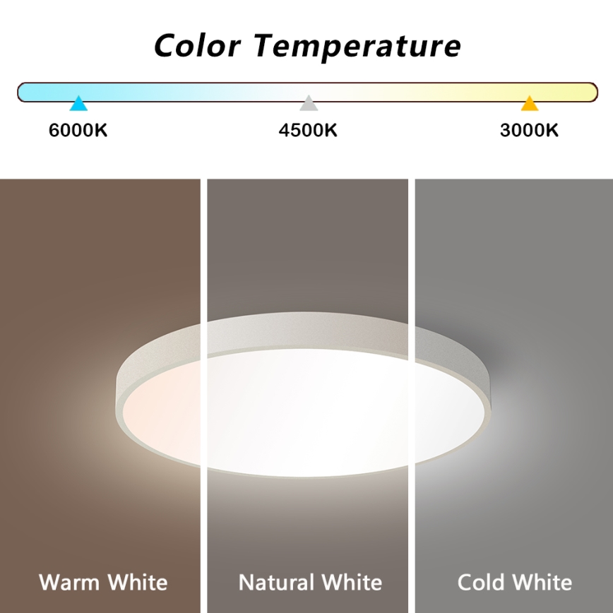Brilagi - LED aptumšojama griestu lampa POOL SMART LED/48W/230V 40 cm 3000-6000K Wi-Fi Tuya + tālvadība balta