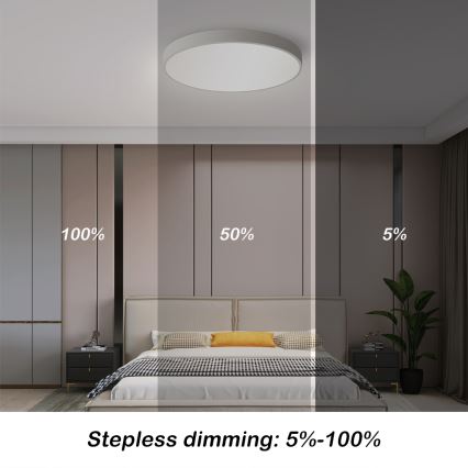 Brilagi - LED aptumšojama griestu lampa POOL SMART LED/48W/230V 40 cm 3000-6000K Wi-Fi Tuya + tālvadība balta