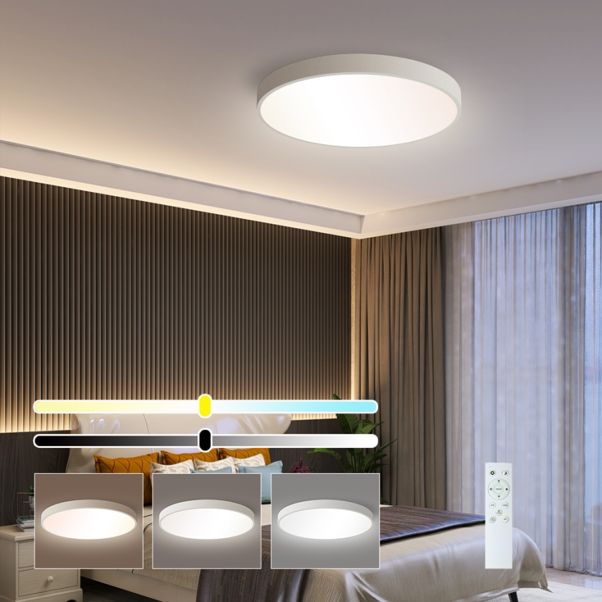 Brilagi - LED aptumšojama griestu lampa POOL SMART LED/48W/230V 40 cm 3000-6000K Wi-Fi Tuya + tālvadība balta