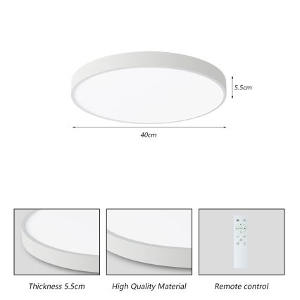Brilagi - LED aptumšojama griestu lampa POOL SMART LED/48W/230V 40 cm 3000-6000K Wi-Fi Tuya + tālvadība balta