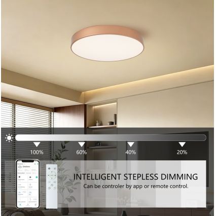 BRILAGI - LED dimējama griestu lampa POOL SMART LED/60W/230V 3000-6000K pr. 50 cm Wi-Fi Tuya vara krāsā + ar tālvadības pulti