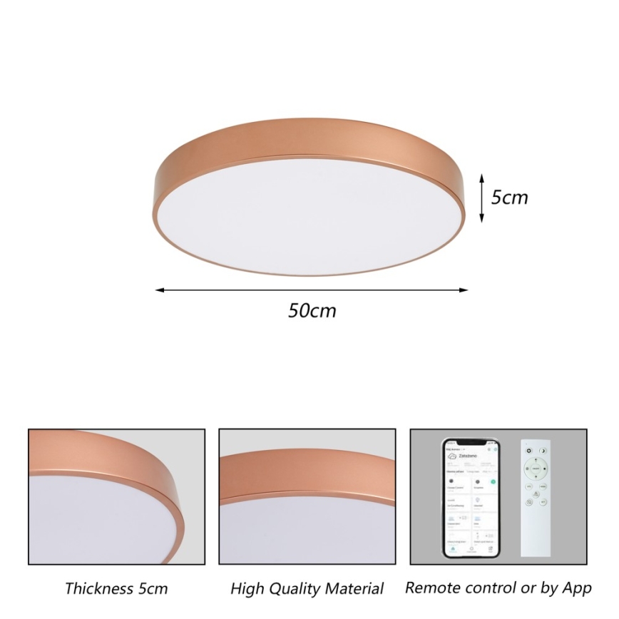 BRILAGI - LED dimējama griestu lampa POOL SMART LED/60W/230V 3000-6000K pr. 50 cm Wi-Fi Tuya vara krāsā + ar tālvadības pulti