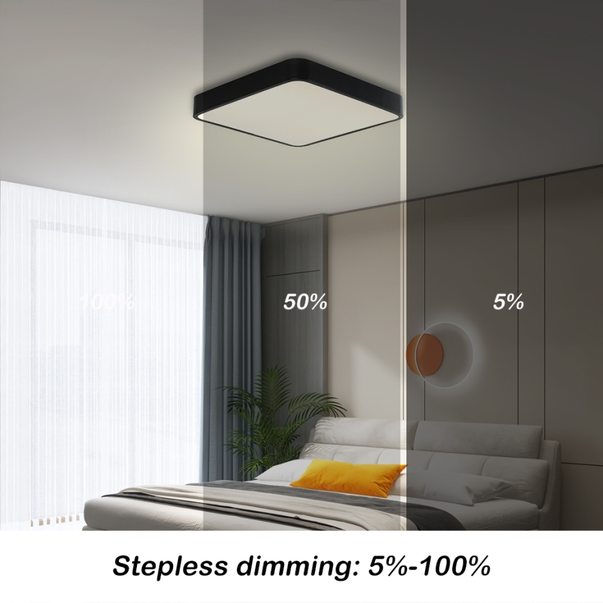 Brilagi - LED regulējams griestu gaismeklis POOL SQUARE LED/36W/230V 3000-6000K 40x40 cm melns + tālvadība