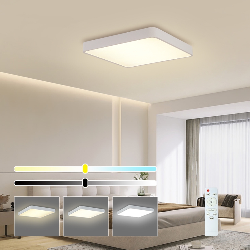 Brilagi - LED regulējams griestu gaismeklis POOL SQUARE LED/48W/230V 3000-6000K 50x50 cm balts + tālvadība
