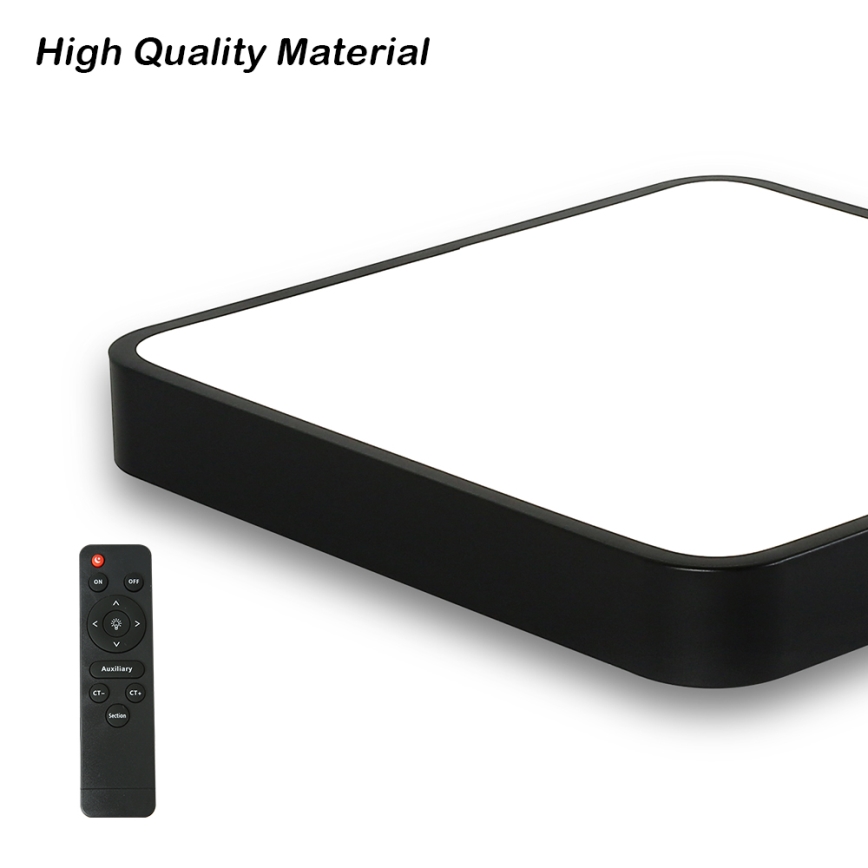 Brilagi - LED regulējams griestu gaismeklis POOL SQUARE LED/48W/230V 3000-6000K 50x50 cm melns + tālvadības pults