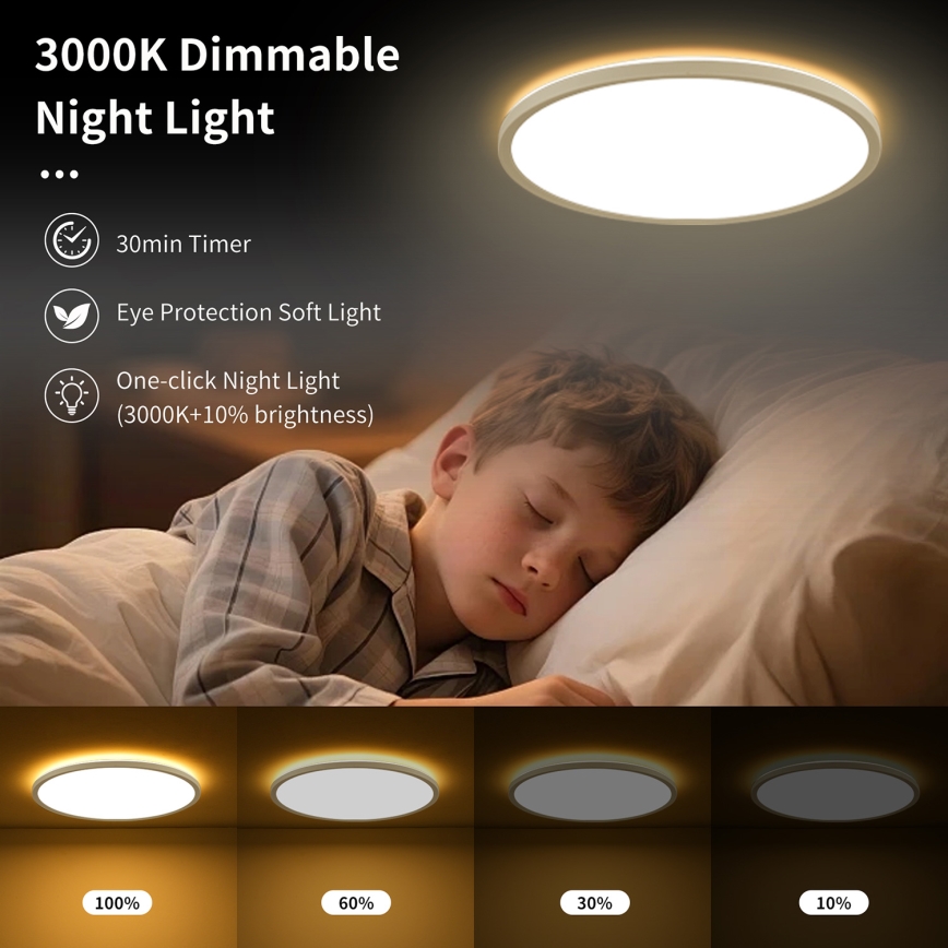 Brilagi - LED Regulējams griestu gaismeklis ULTRA SLIM LED/18W/230V 2700-6500K Ø 30 cm balts + tālvadība