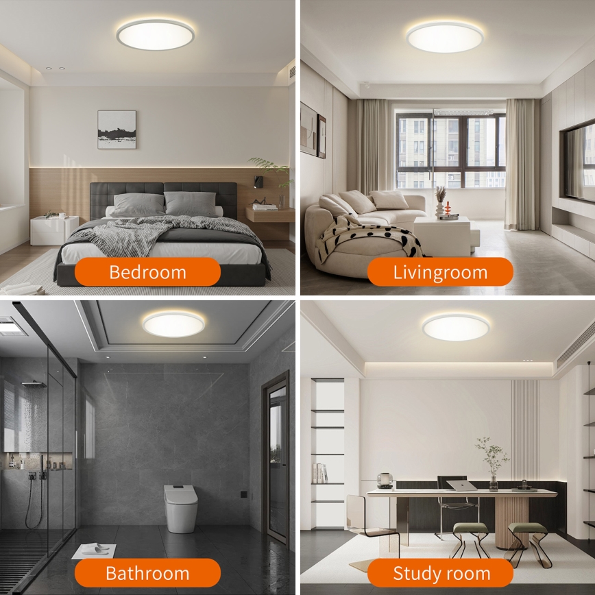 Brilagi - LED Regulējams griestu gaismeklis ULTRA SLIM LED/18W/230V 2700-6500K Ø 30 cm balts + tālvadība