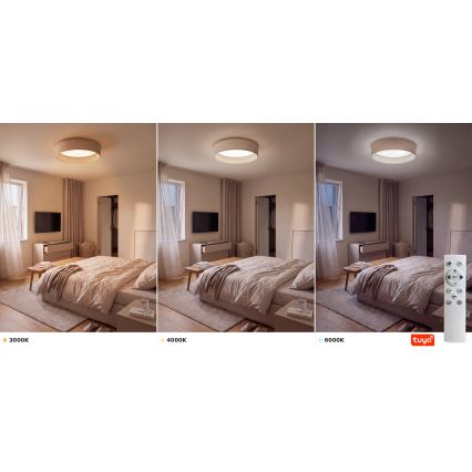 BRILAGI - LED aptumšojams griestu gaismeklis VELVET SMARTIX LED/36W/230V 3000-6000K Ø 55 cm bēša Wi-Fi Tuya Beacon + tālvadības pults