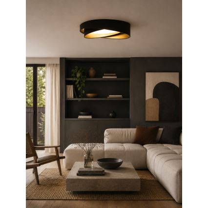 BRILAGI - regulējama LED griestu lampa VELVET TWIST LED/36W/230V 3000-6000K diam. 65 cm Wi-Fi Tuya Beacon melna/zelta + tālvadības pults