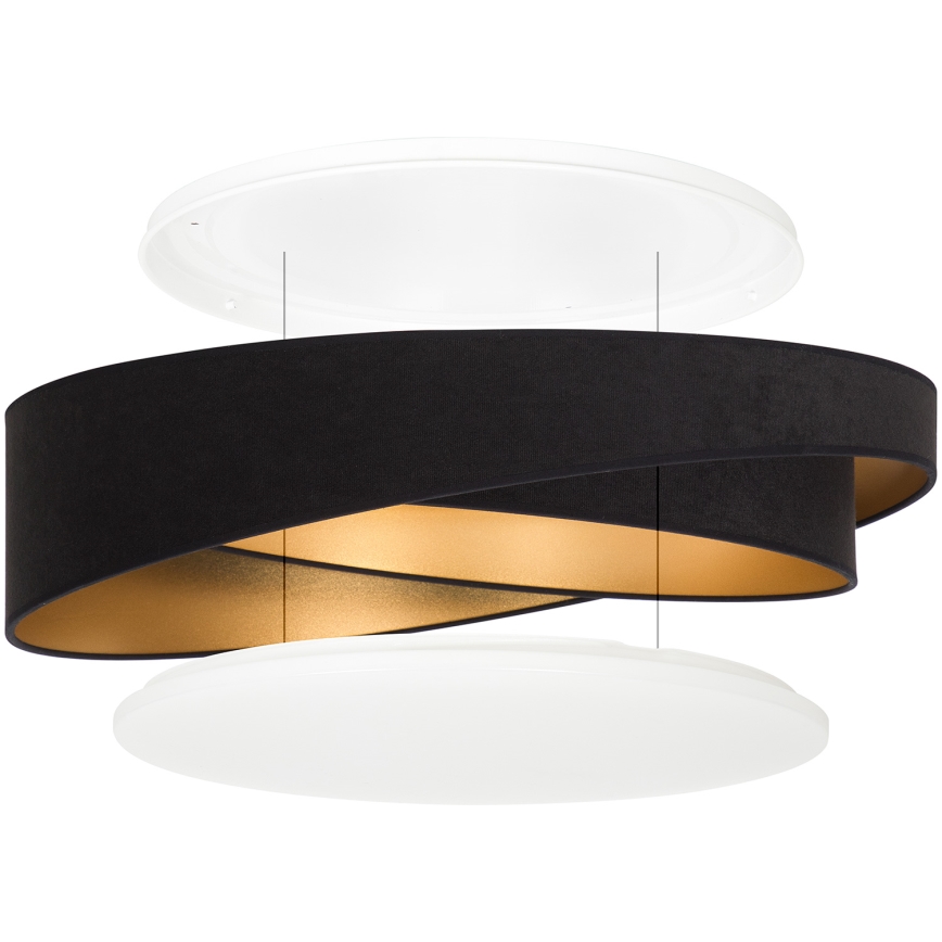 BRILAGI - regulējama LED griestu lampa VELVET TWIST LED/36W/230V 3000-6000K diam. 65 cm Wi-Fi Tuya Beacon melna/zelta + tālvadības pults