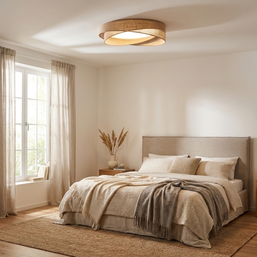 BRILAGI - LED dimējams griestu gaismeklis VELVET TWIST LED/36W/230V 3000-6000K Ø 65 cm Wi-Fi Tuya Beacon bēša + tālvadības pults