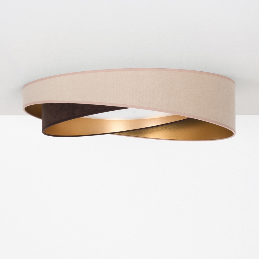 BRILAGI - Spilgtuma regulējamā LED griestu lampa VELVET TWIST LED/36W/230V 3000-6000K Ø 65 cm Wi-Fi Tuya Beacon bēša/brūna/zelta + tālvadības pults