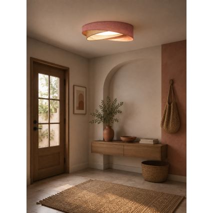 BRILAGI - LED Dimmējams griestu gaismeklis VELVET TWIST LED/36W/230V 3000-6000K Ø 65 cm Wi-Fi Tuya Beacon rozā/krēmkrāsa + ar tālvadības pulti