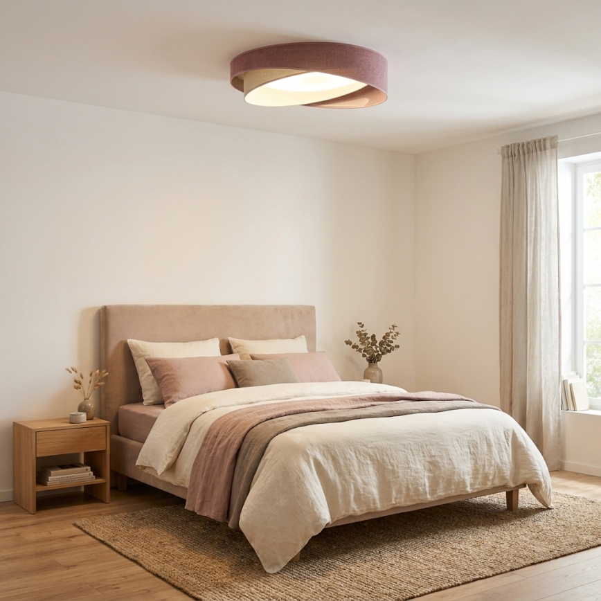 BRILAGI - LED Dimmējams griestu gaismeklis VELVET TWIST LED/36W/230V 3000-6000K Ø 65 cm Wi-Fi Tuya Beacon rozā/krēmkrāsa + ar tālvadības pulti