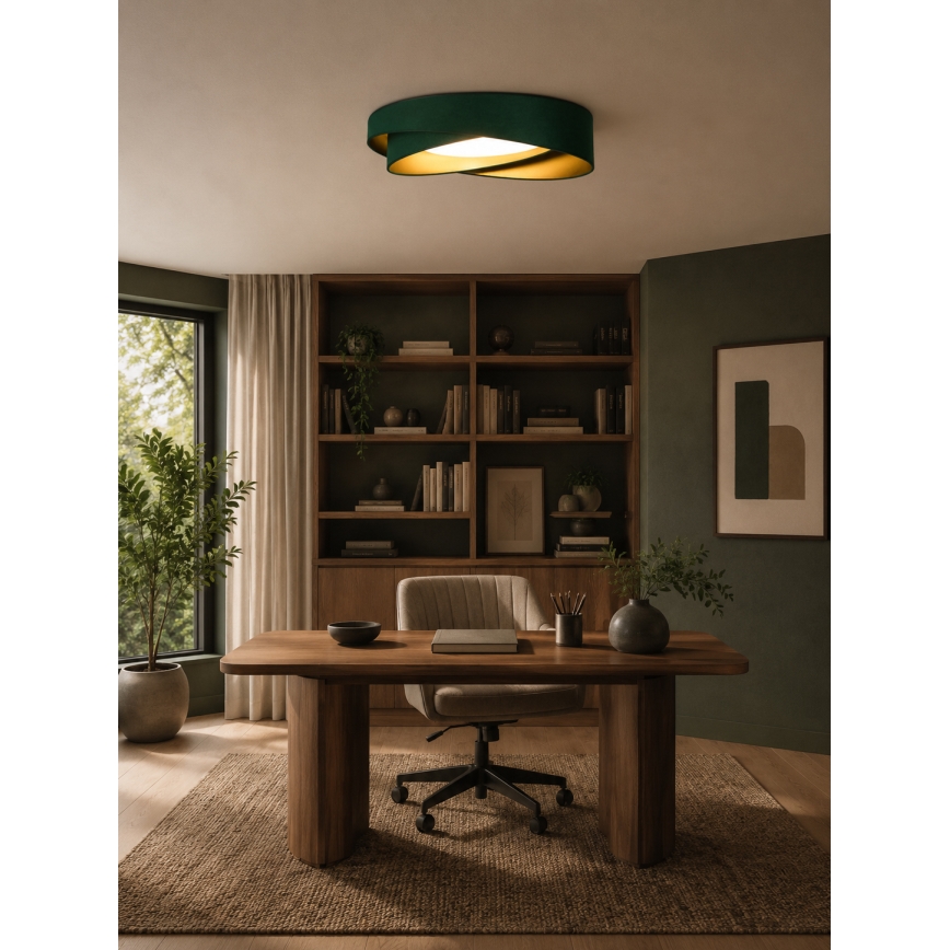 BRILAGI - LED regulējams griestu gaismeklis VELVET TWIST LED/36W/230V 3000-6000K Ø 65 cm Wi-Fi Tuya Beacon zaļš/zelts + tālvadības pults