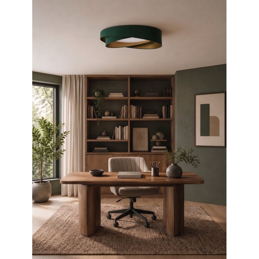 BRILAGI - LED regulējams griestu gaismeklis VELVET TWIST LED/36W/230V 3000-6000K Ø 65 cm Wi-Fi Tuya Beacon zaļš/zelts + tālvadības pults