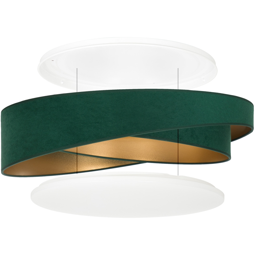 BRILAGI - LED regulējams griestu gaismeklis VELVET TWIST LED/36W/230V 3000-6000K Ø 65 cm Wi-Fi Tuya Beacon zaļš/zelts + tālvadības pults