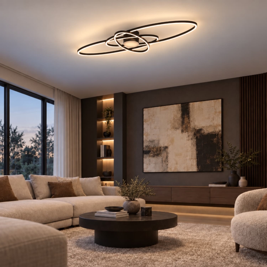 BRILAGI - Dimējams LED griestu gaismeklis APOLLO LED/58W/230V 3000-6500K 43,2x101,2 cm melns + tālvadības pults