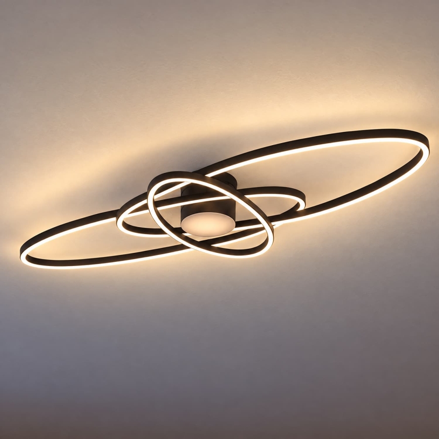 BRILAGI - Dimējams LED griestu gaismeklis APOLLO LED/58W/230V 3000-6500K 43,2x101,2 cm melns + tālvadības pults