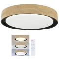 Brilagi - LED regulējams griestu gaismeklis COCI LED/48W/230V 3000-6500K Ø 39 cm koksnes dekors/melns + tālvadības pulti