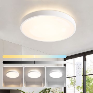 Brilagi - LED regulējams griestu gaismeklis GLASS POOL DOUBLE LED/48W/230V 3000-6000K 40 cm, balts + ar tālvadības pulti