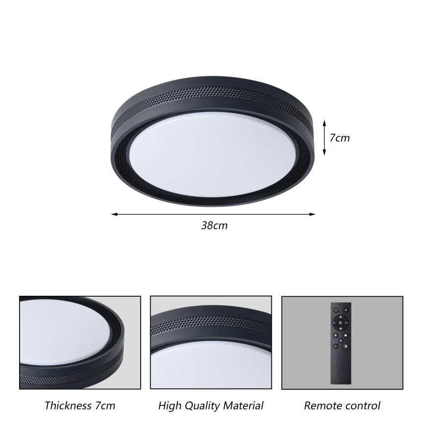 Brilagi - Dimmējama LED griestu lampa KREON LED/54W/230V 3000-6000K balta Ø 38 cm + tālvadības pults