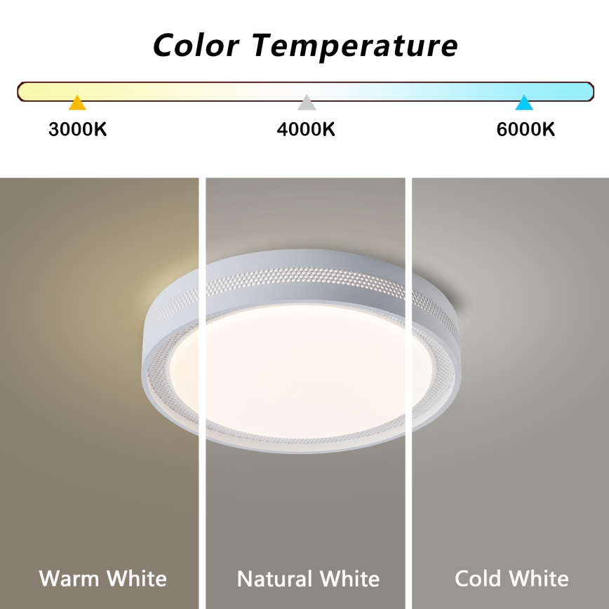 Brilagi - LED dimmējams griestu gaismeklis KREON LED/54W/230V 3000-6000K balts diam. 38 cm + tālvadība